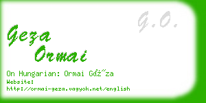 geza ormai business card